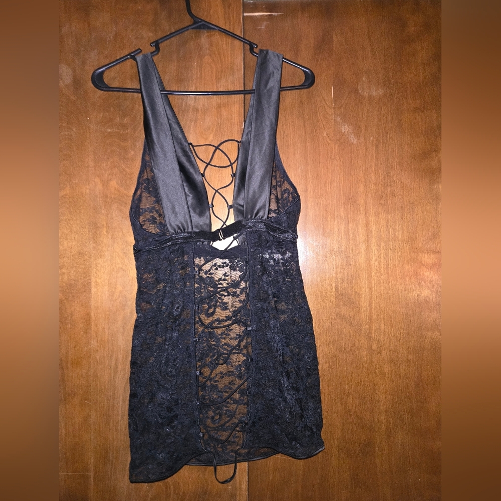 Frederick's of Hollywood Black Lace Chemise